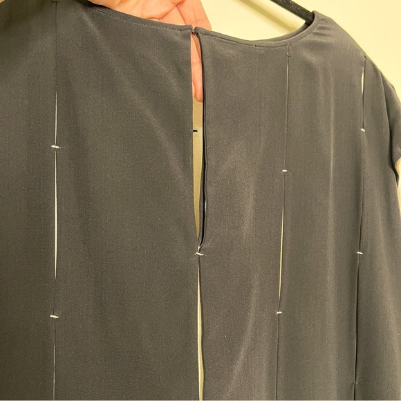 SHAMASK Silk Cut Out One Of A-Kind Oversized Shift Dress quiet luxury Y2K - Picture 4 of 9